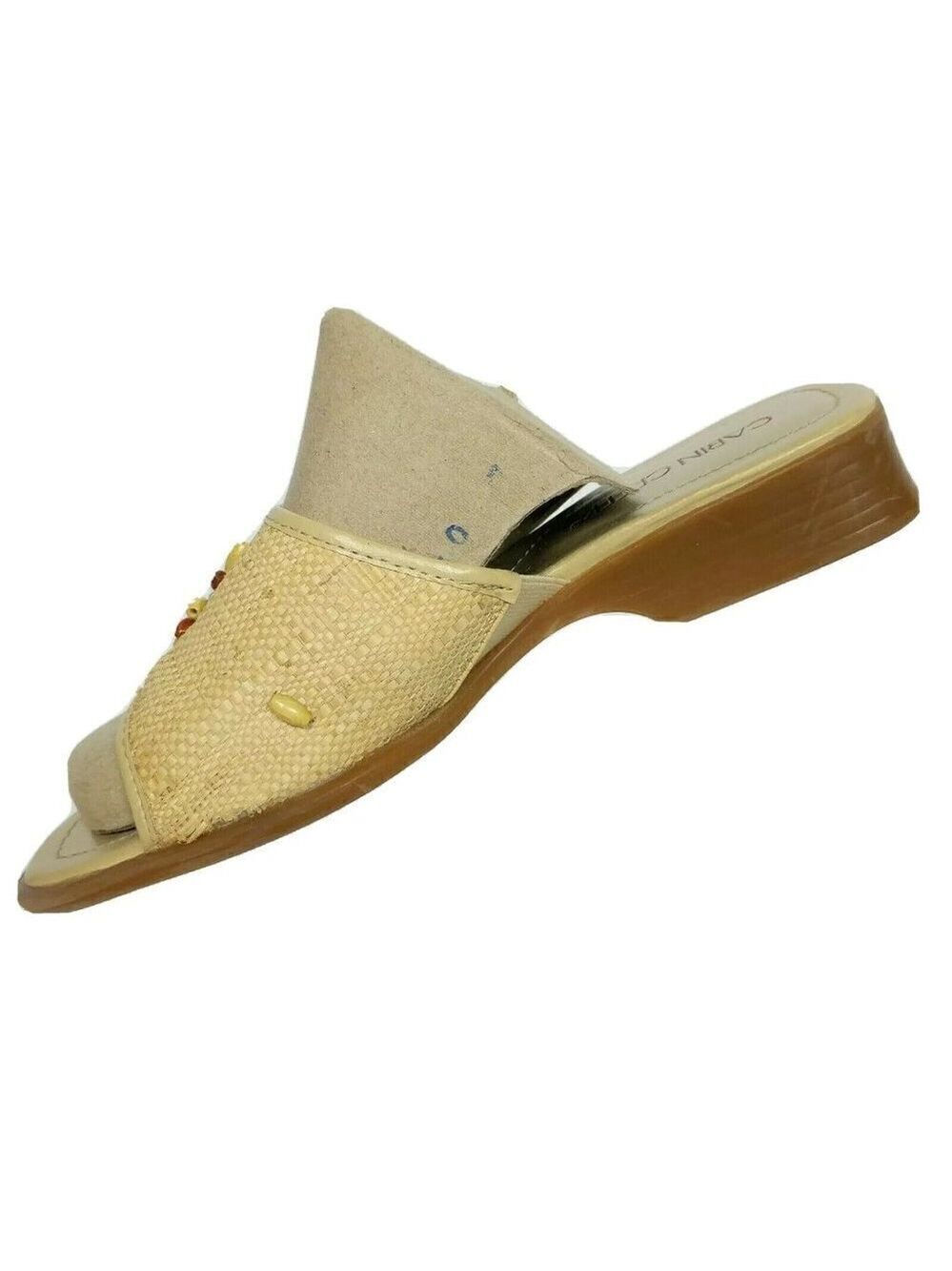 Cabin Creek Beige Raffia Beaded Sandals Size 6.5M - Picture 2 of 8